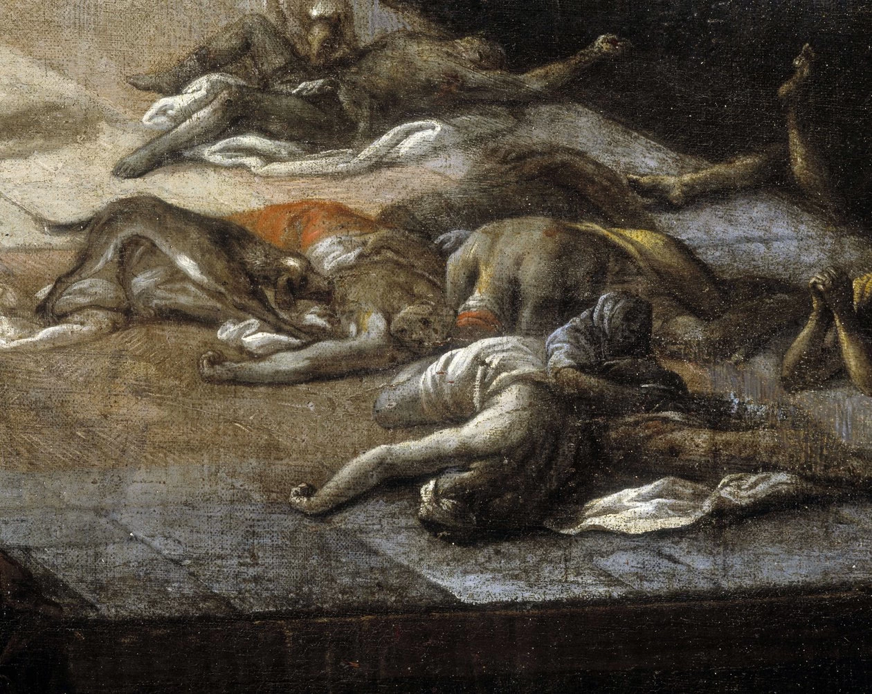 Veduta del Cours Belsunce, Marsiglia, durante la peste del 1720 - Musee des Beaux, Arts, Marseille, dettaglio 6